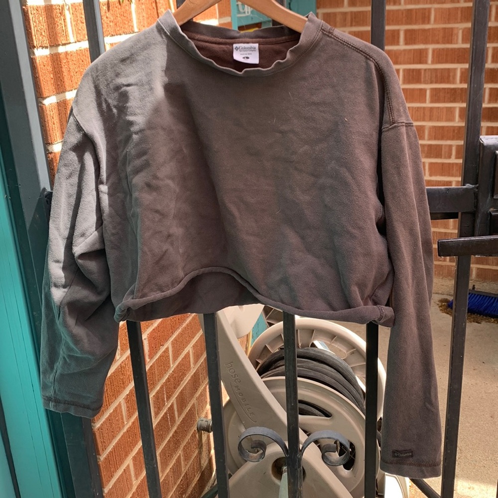 Columbia CROPPED Men’s Large Grey sweatshirt